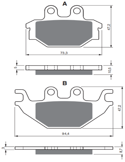  Pastilla de freno de cerámica fa377 para Crossroad 220/AEON Overland 600 ARCTIC CAT 250 DVX Sport BOMBARDIER /YAMAHA MT 125 YZF-R 125 